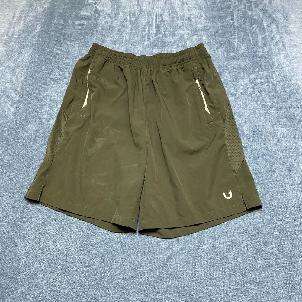 Northyard Running Shorts Mens L Olive Green Elastic Waist Gym Workout Athletic